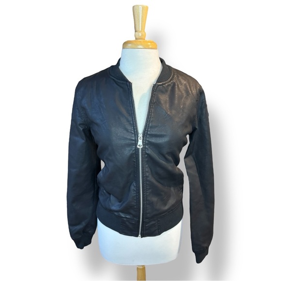 Ci Sono Classic Black Bomber Jacket - Picture 2 of 4